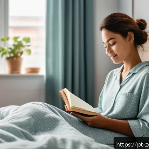 Home 17 일상 속에서 긍정적 습관 만들기 - A serene morning bedroom scene featuring a young adult waking up peacefully, sitting on a neatly mad...